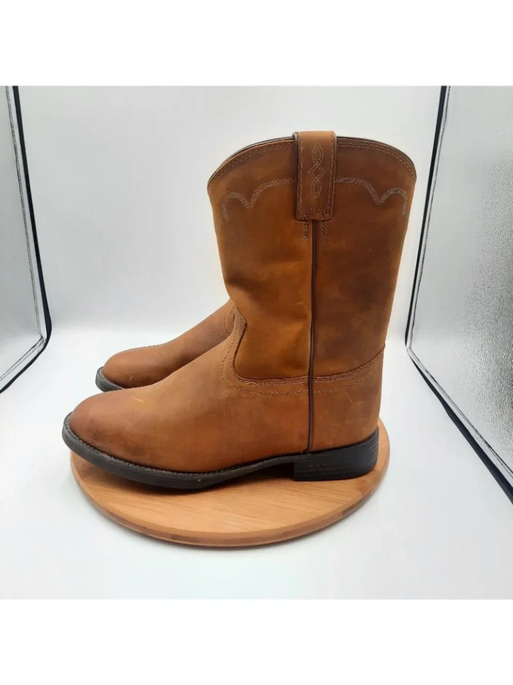 Justin Boots Jeb 3902 Mens Size 11 2E Wide Brown Leather Western Work Cowboy